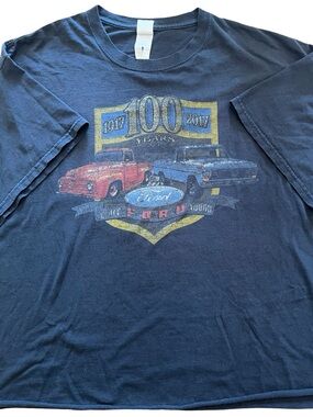 Black Ford 100 Years Cropped Tee XL Vintage Style 1917–2017